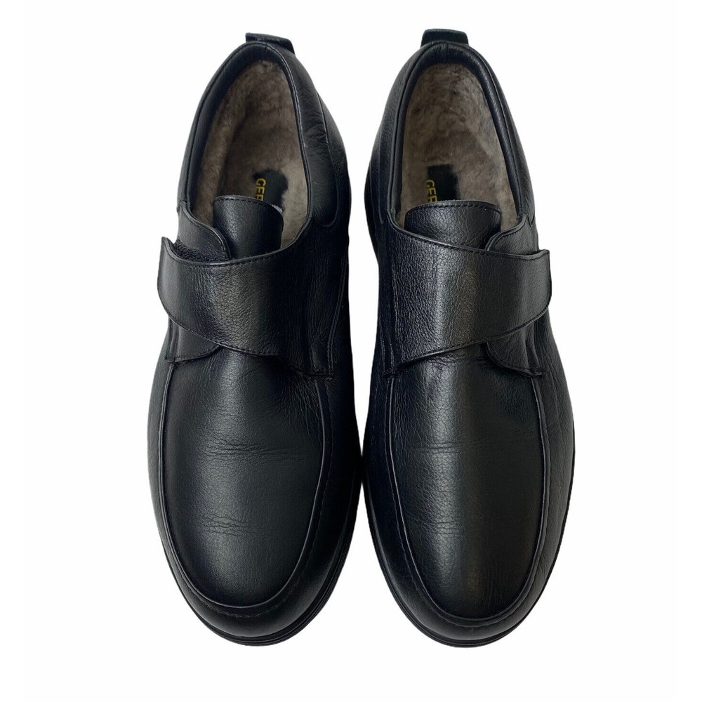 Geronimo Womens Size 41 EU Black Leather‎ Comfort Shoes Fur Lined
